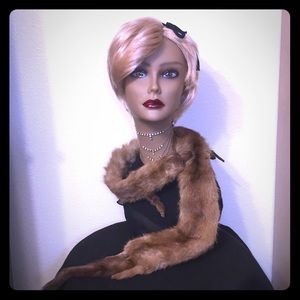 Vintage Real Fur Double Whole Sable Mink Stole